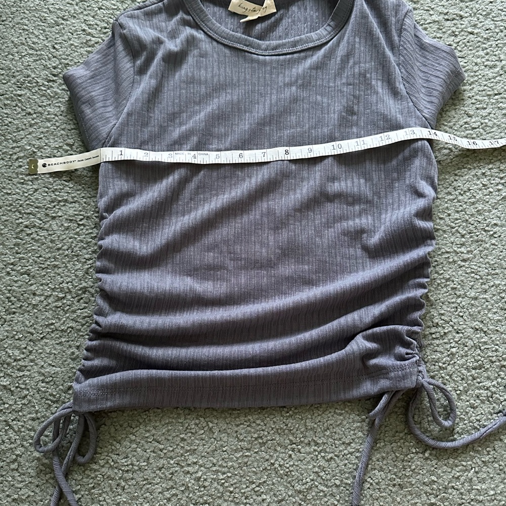 Gray Ruched Women Top